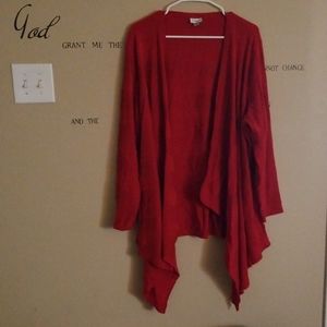 Red cardigan